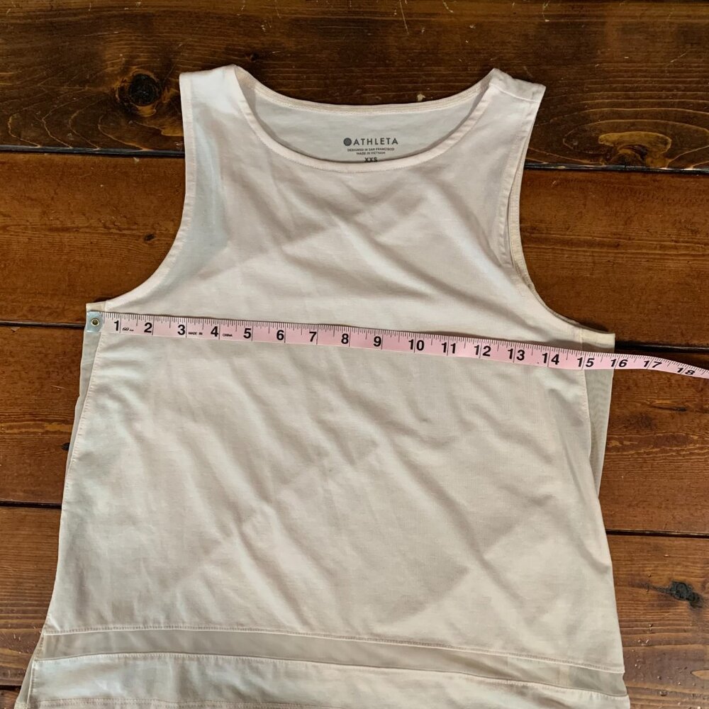 Athleta Essence Mesh Trim Women's Pale Pink XX-Small Sleeveless Tank Top EUC - Picture 10 of 11